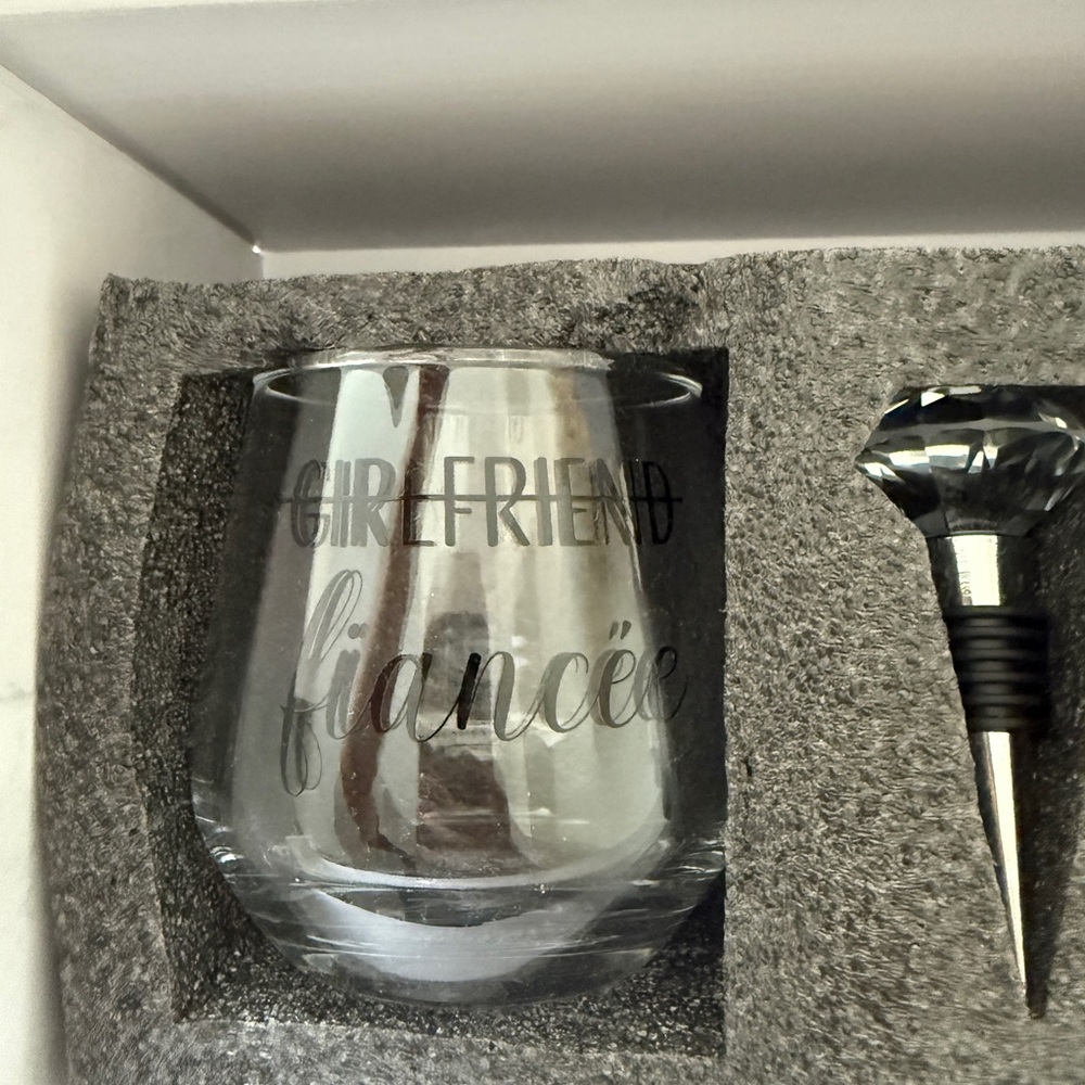 New In Box - Engagement Gift Drink Glasses - Picture 3 of 5